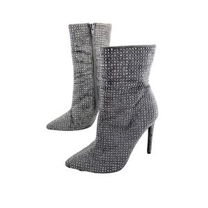 STEVE MADDEN RHINESTONE Boots High Heels Sz US 7.5 M Women's Sexy Bling‎ EUC
